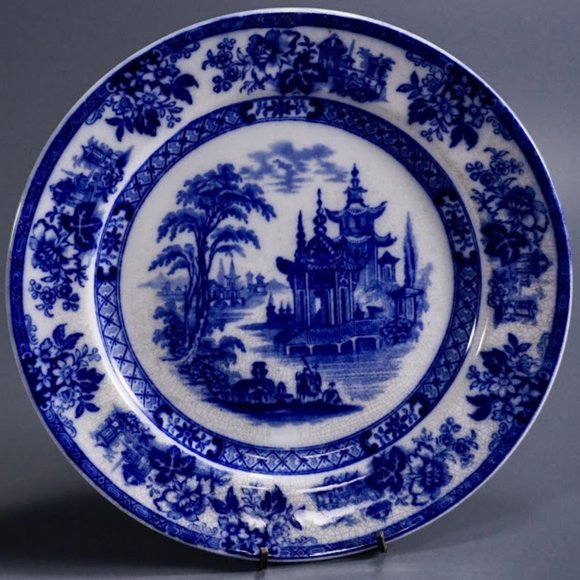 Royal Doulton Burslem Flow Blue Madras pattern exc